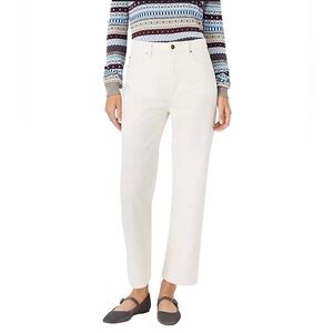 Ann Taylor•Mid Rise Micro Corduroy White Pants
